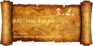 Kállai Leila névjegykártya
